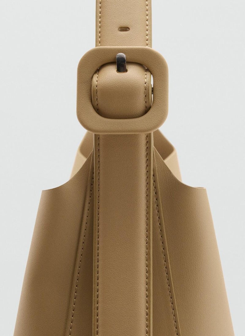 MANGO Leather effect bucket bag - Image 3