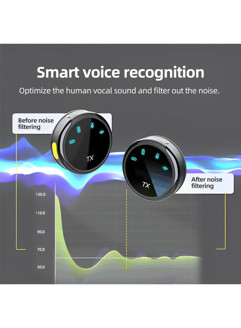 اوليو ميكروفون مغناطيسي لاسلكي للياقة لأجهزة iPhone/Android - 2.4 جيجاهرتز، مع خاصية إلغاء الضوضاء، وعمر بطارية طويل جدًا، وتوافق 99% مع الأجهزة، ميكروفون ياقة مناسب لتسجيل الفيديو، والبث المباشر، وتدوين الفيديو. - Image 4