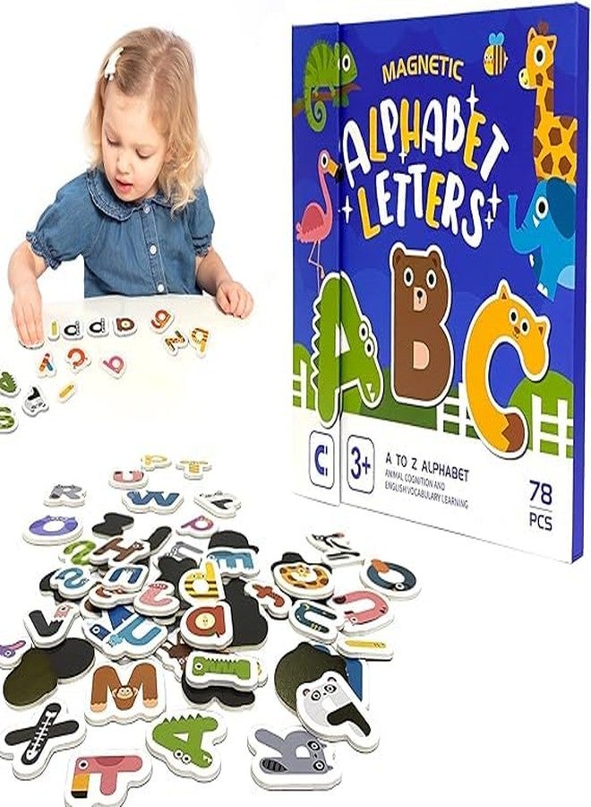 JBM ENTERPRISE Colorful Magnetic Alphabet Letters A-Z with Animal Cartoon Designs - ABC Learning Toys for Kids, Preschool & Toddlers 3+, Educational Fridge Magnets for Early Learning & Vocabulary Development - Image 1