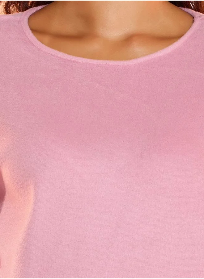 Take Two Solid Round Neck T-Shirt & Pyjama Set