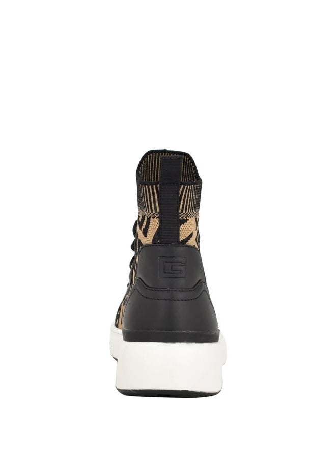 GUESS US Women's Mannen Logo Knit High-Top Sneakers Medium Brown - Image 5