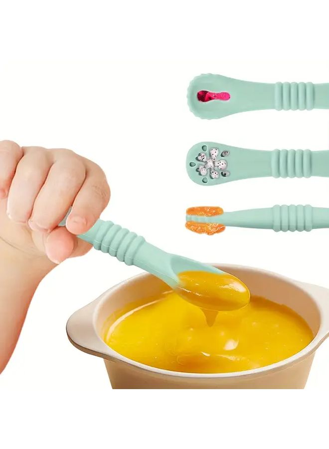 Pink Silicone Baby Feeding Set Suction Bowl With Spoon Soft Texture Easy To Clean Infant Toddler Baby Led Weaning Essentials - Image 5