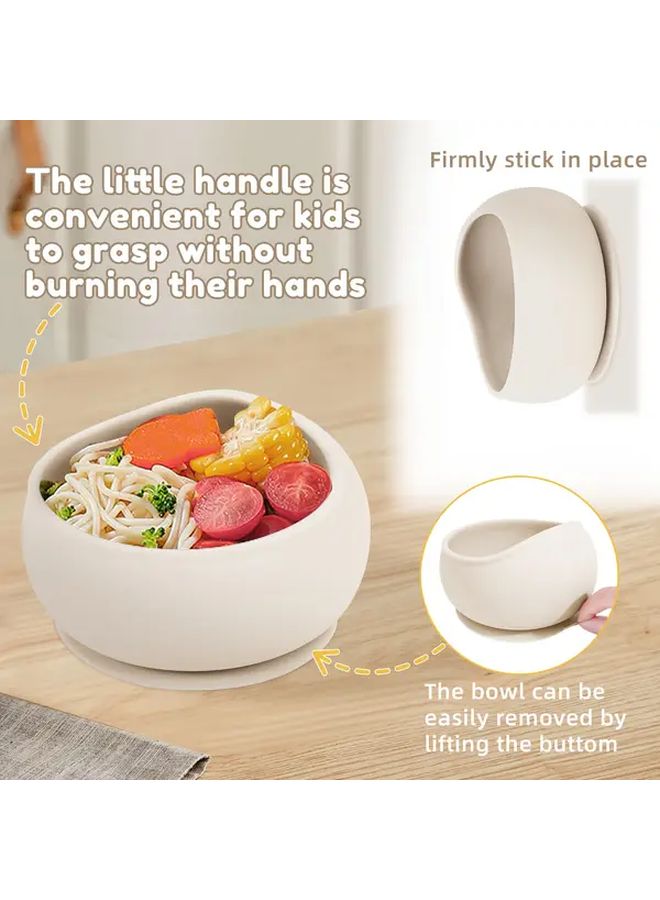 Pink Silicone Baby Feeding Set Suction Bowl With Spoon Soft Texture Easy To Clean Infant Toddler Baby Led Weaning Essentials - Image 4
