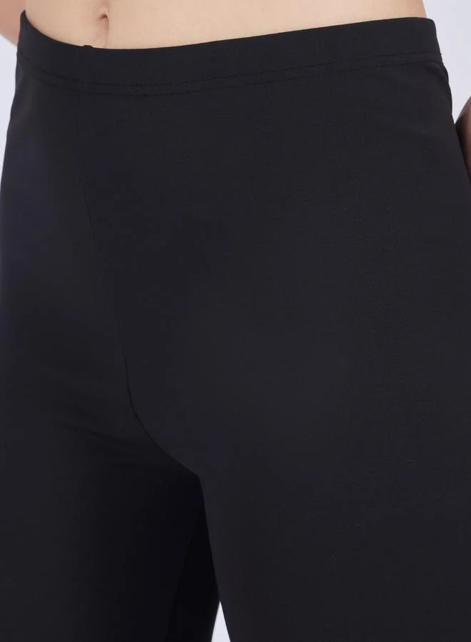 OUTZIDR Black Basic Solid Leggings