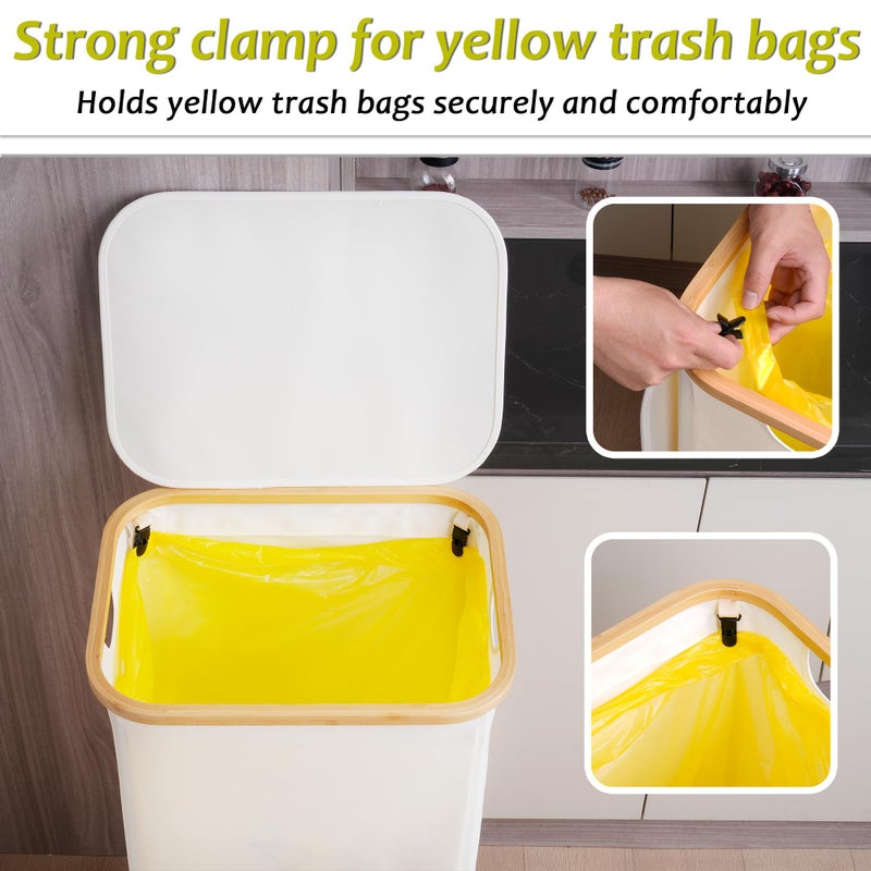 efluky Recycle Bin Holder 100L, 26 Gallon Trash Can with Lid, Garbage Bag Holder for Yellow Bags, Easy Removal, (Inner Bag Not Included) -Beige - Image 5