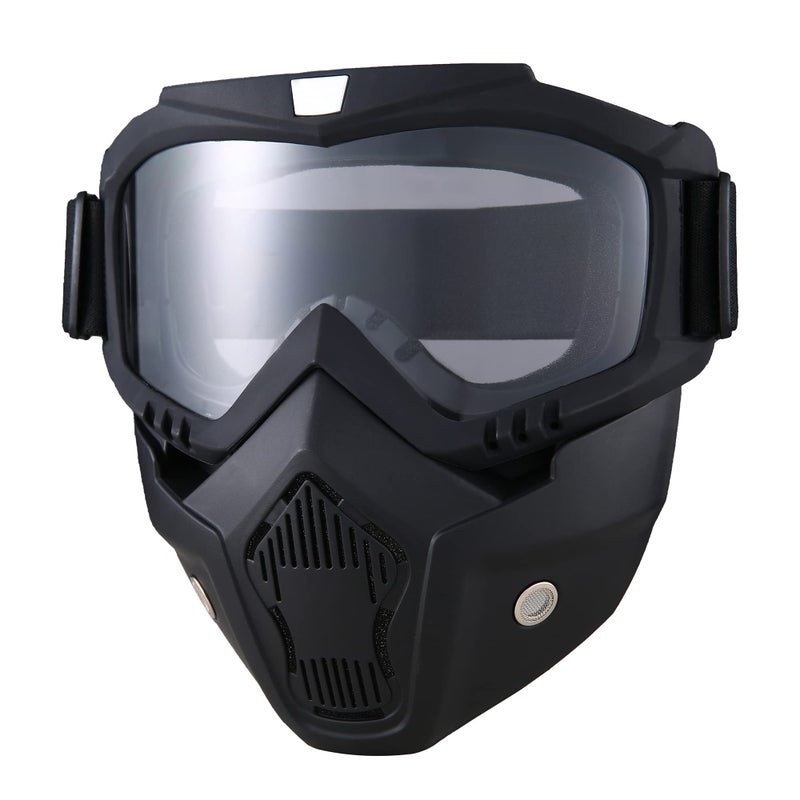 CROSSBODY Motorcycle Goggles Dirt Bike ATV Motocross Anti-UV Adjustable Riding Offroad Protective Combat Tactical Clear Glasseswith Removable Face Mask Men Women - Image 1