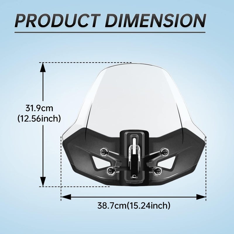 CPOWACE Adjustable Clear Windshield for Can-Am Ryker All Models - Image 4