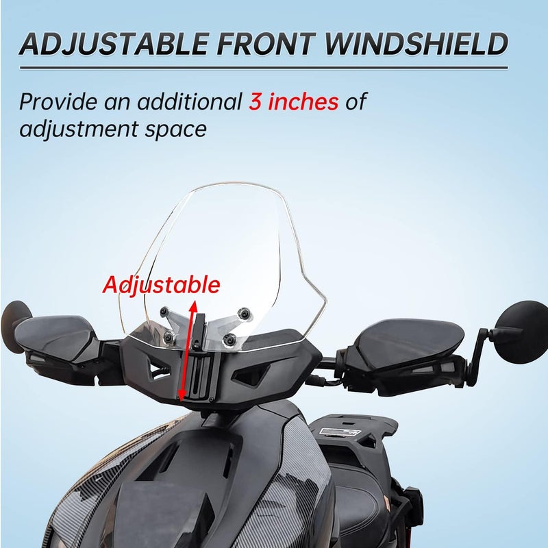 CPOWACE Adjustable Clear Windshield for Can-Am Ryker All Models - Image 3