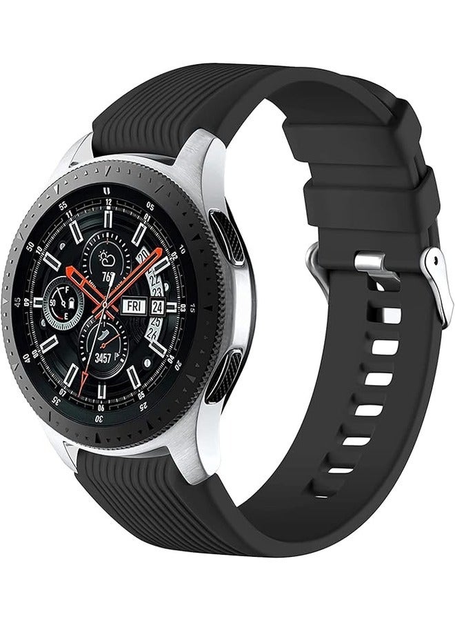 ELTRAZONE Black Silicone Sport Band with Quick Release Pins – Replacement Strap for Samsung Gear S3 Frontier - Image 1