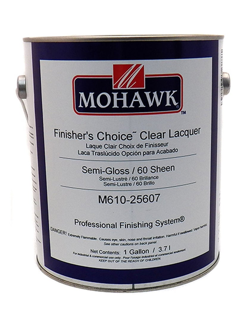 Mohawk Finishing Products Finisher's Choise Clear Lacquer Semi Gloss 60 Sheen M610 25607, Clear NC Top Coat,  Ready to spray, High Solids, Low Viscosity Formula - Image 1