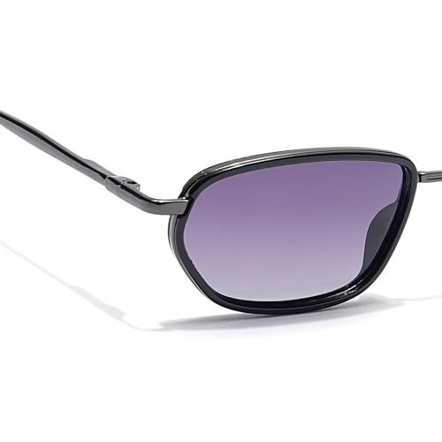 Voyage Unisex Polarized & uv protected Rectangle Sunglasses (Grey & Clear Lens | Grey Frame - PMG6051), 54mm - Image 3
