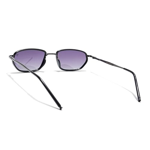 Voyage Unisex Polarized & uv protected Rectangle Sunglasses (Grey & Clear Lens | Grey Frame - PMG6051), 54mm - Image 4