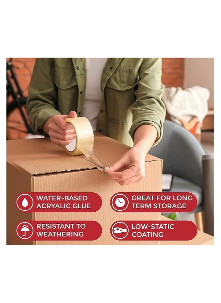 Duravel Clear Tape 2 pcs - Heavy Duty Packing Tape- 2 inch x 50 YDs- clear tape roll - clear tape 2 inch, Packaging Tape, adhesive tape - packing tape clear for Packing Boxes- Pack of 2 Tapes  - Image 4