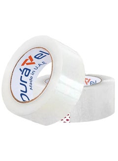 Duravel Clear Tape 2 pcs - Heavy Duty Packing Tape- 2 inch x 50 YDs- clear tape roll - clear tape 2 inch, Packaging Tape, adhesive tape - packing tape clear for Packing Boxes- Pack of 2 Tapes  - Image 1