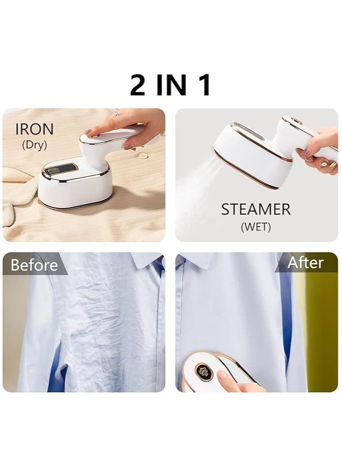 Aideli High-Power Portable Steam Iron | 2-in-1 Dry & Wet Ironing | 180° Rotatable Handle | Handheld Garment Steamer for Travel & Home - Image 2