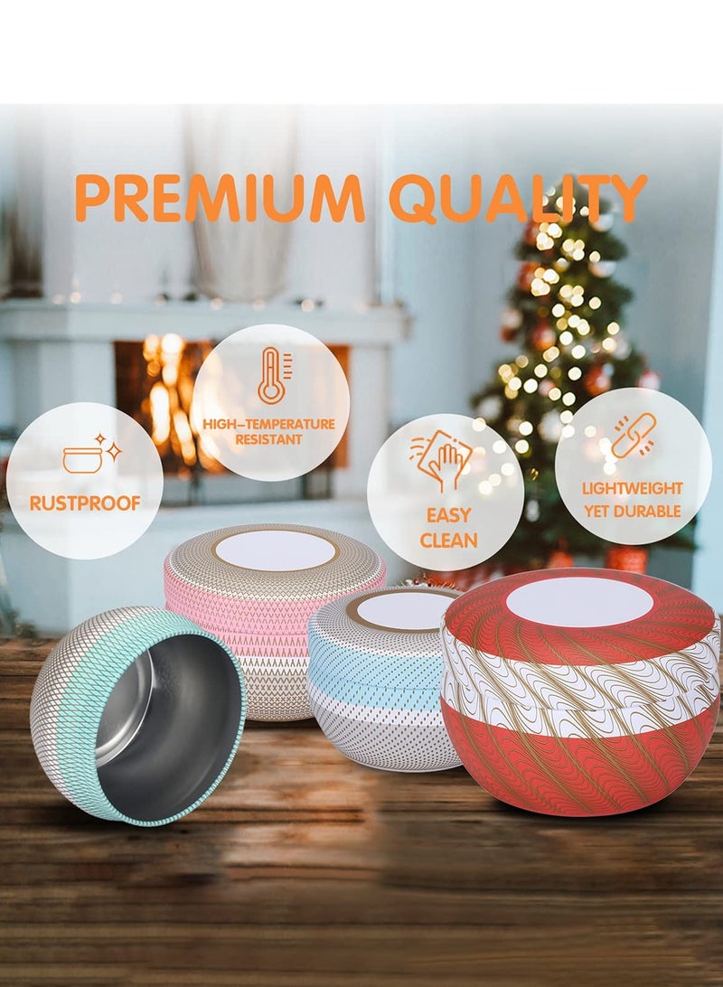 SYOSI 24 Pcs Candle Tins with Lids DIY Round Containers with Lids for Candle Making Round Metal Containers Storage for Candle Making Arts Crafts Storage 4 Color 12 8oz and 12 4oz - Image 2