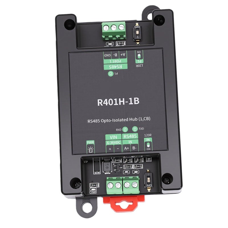 محور RS485 معزول بـ 32 عقدة، عزل بصري 485، توسيع الشبكة الصناعية، مرحل تمديد، سكة حديدية، مقاومة طرفية 120R قابلة للاختيار - Image 3
