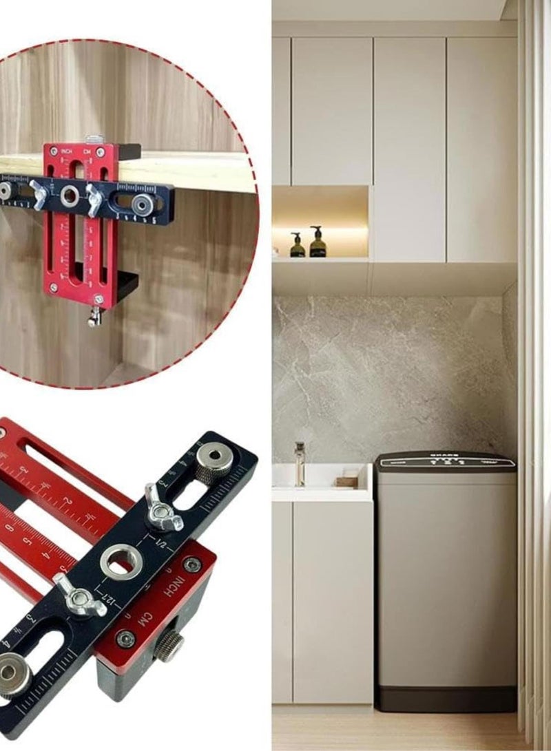 GGOOT Cabinet Door Mounting Jig,Cabinet Door Installation Positioner,Aluminum Alloy Cabinet Hardware Jig,Cabinet Handle Template,Door Installation Tools,Adjustable Drilling Template - Image 5