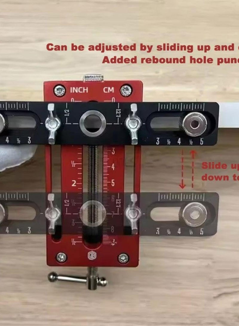 GGOOT Cabinet Door Mounting Jig,Cabinet Door Installation Positioner,Aluminum Alloy Cabinet Hardware Jig,Cabinet Handle Template,Door Installation Tools,Adjustable Drilling Template - Image 2