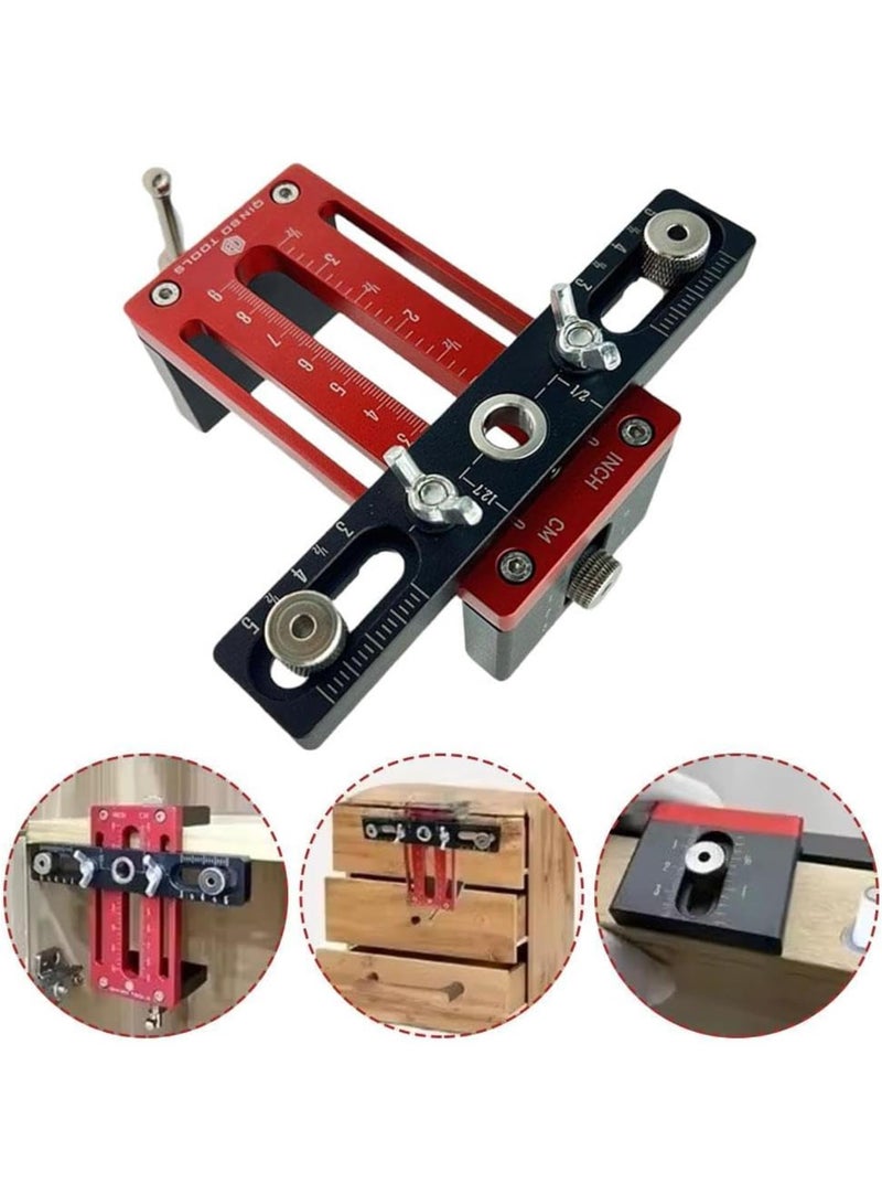 GGOOT Cabinet Door Mounting Jig,Cabinet Door Installation Positioner,Aluminum Alloy Cabinet Hardware Jig,Cabinet Handle Template,Door Installation Tools,Adjustable Drilling Template - Image 4