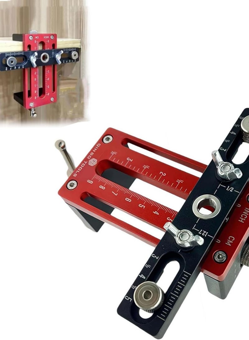 GGOOT Cabinet Door Mounting Jig,Cabinet Door Installation Positioner,Aluminum Alloy Cabinet Hardware Jig,Cabinet Handle Template,Door Installation Tools,Adjustable Drilling Template - Image 1
