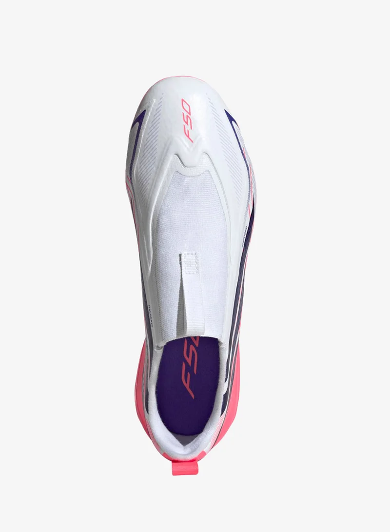 اديداس حذاء كرة قدم الأرضيات الصلبة للأطفال F50 Hyperfast League Laceless
