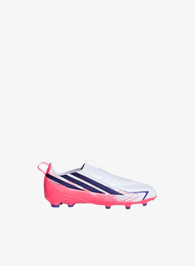 اديداس حذاء كرة قدم الأرضيات الصلبة للأطفال F50 Hyperfast League Laceless