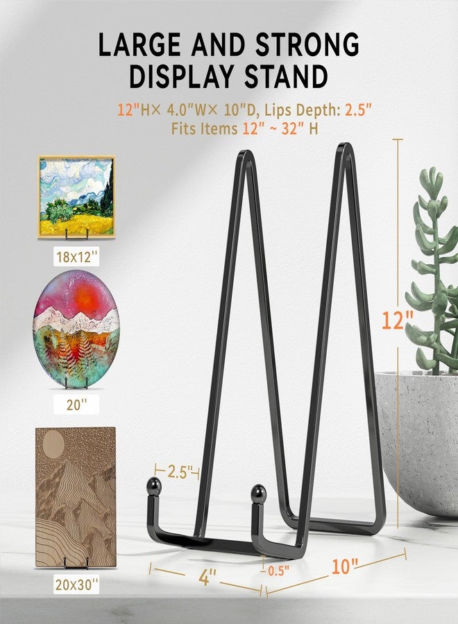 IPAME 12 Inch Large Plate Stands for Display - Metal Picture Frame Easel Stands for Plates, Books, Platters, Plaques, Decor (2 Pack) - Image 3