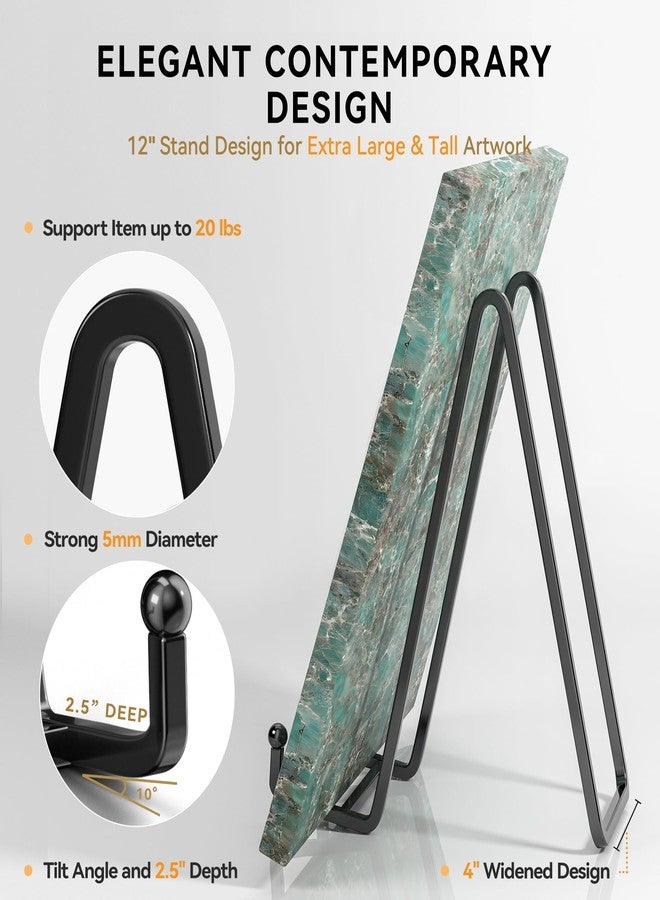 IPAME 12 Inch Large Plate Stands for Display - Metal Picture Frame Easel Stands for Plates, Books, Platters, Plaques, Decor (2 Pack) - Image 2