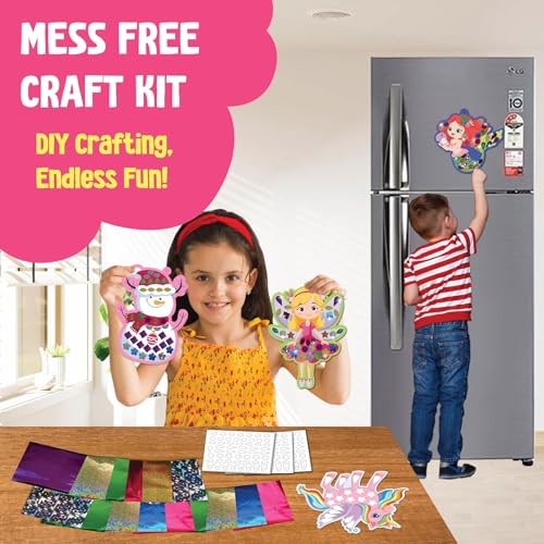 SparkLPlay DIY Art & Craft, Mess-Free (Pack of 6) | Coloring Kit | Birthday Return Gifts for Kids | Per Kit - 6 Magnetic Cutouts & 12 Color Pens. (Wonderland) - Image 4