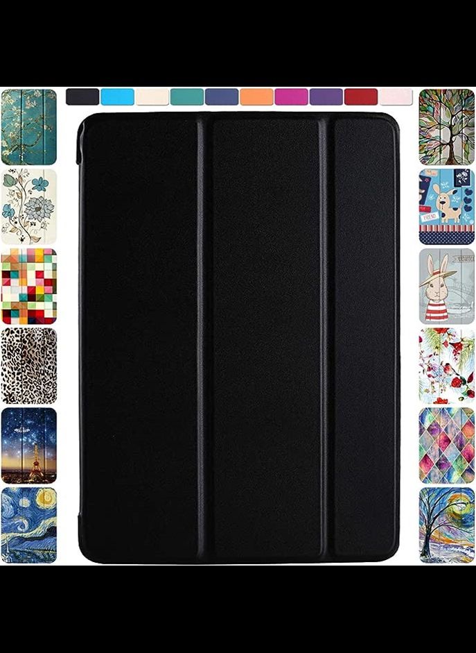 IAF حالات لجهاز iPad PRO 12.9 بوصة الجيل 1 - 2015 [ A1584 A1652 ] غطاء ثلاثي الطي - أسود