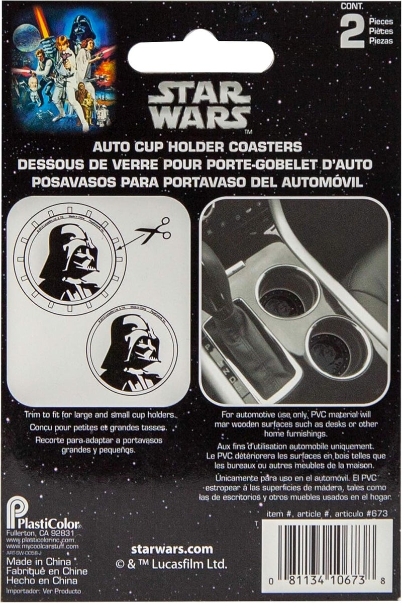 Plasticolor 000673R01 Star Wars Darth Vader Auto Car Truck SUV Cup Holder Coaster 2-Pack - Image 5