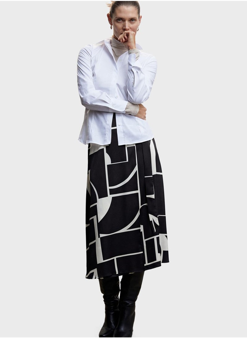 MANGO - Printed Midi Skirt - Image 1