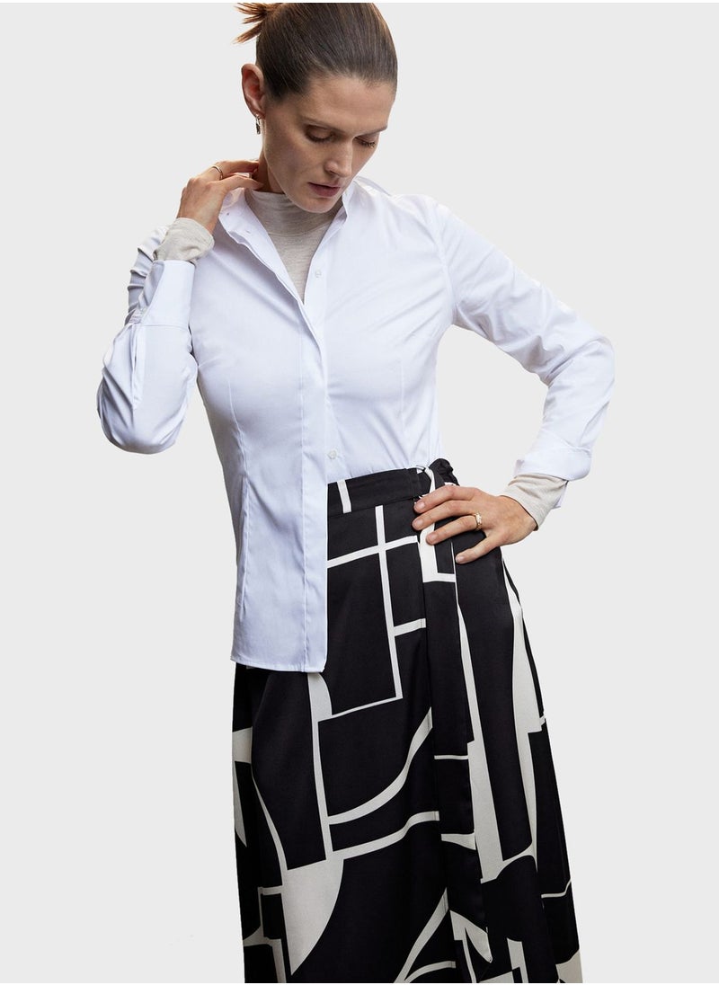 MANGO - Printed Midi Skirt - Image 1