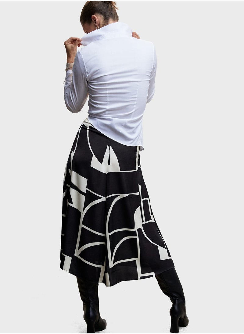 MANGO - Printed Midi Skirt - Image 1