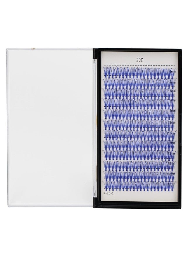Bodermincer D Curl 240pcs 20D Lash Clusters Wispy Lashes Rose,Red,Blue,Black,Brown,Purple,Light Green,Dark Green Colors to Choose Lashes Cluster Eyelashes Eyelash Extension (18mm, Blue) - Image 3