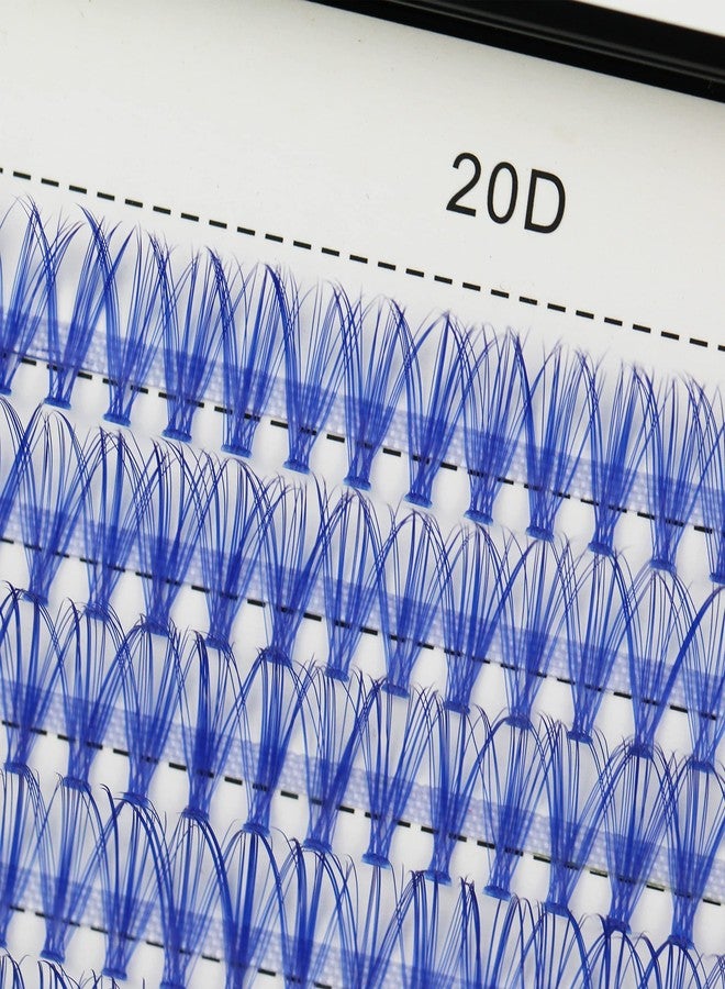 Bodermincer D Curl 240pcs 20D Lash Clusters Wispy Lashes Rose,Red,Blue,Black,Brown,Purple,Light Green,Dark Green Colors to Choose Lashes Cluster Eyelashes Eyelash Extension (18mm, Blue) - Image 5