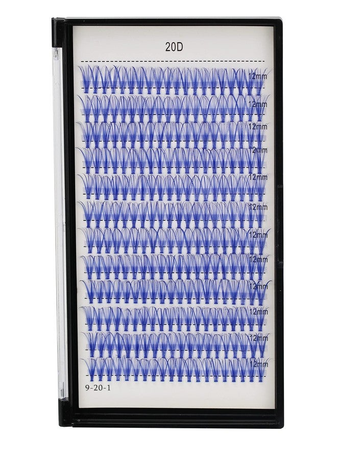 Bodermincer D Curl 240pcs 20D Lash Clusters Wispy Lashes Rose,Red,Blue,Black,Brown,Purple,Light Green,Dark Green Colors to Choose Lashes Cluster Eyelashes Eyelash Extension (18mm, Blue) - Image 1