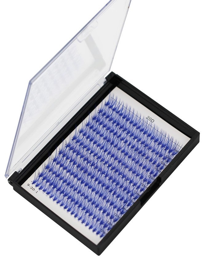 Bodermincer D Curl 240pcs 20D Lash Clusters Wispy Lashes Rose,Red,Blue,Black,Brown,Purple,Light Green,Dark Green Colors to Choose Lashes Cluster Eyelashes Eyelash Extension (18mm, Blue) - Image 2