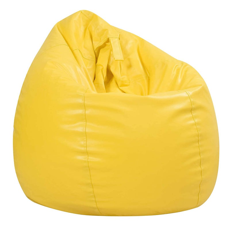 Generic Generic Brand Combo Bean Bag Cover with Footstool Without Beans Yellow SizeXXXLFaux Leather  - Image 4
