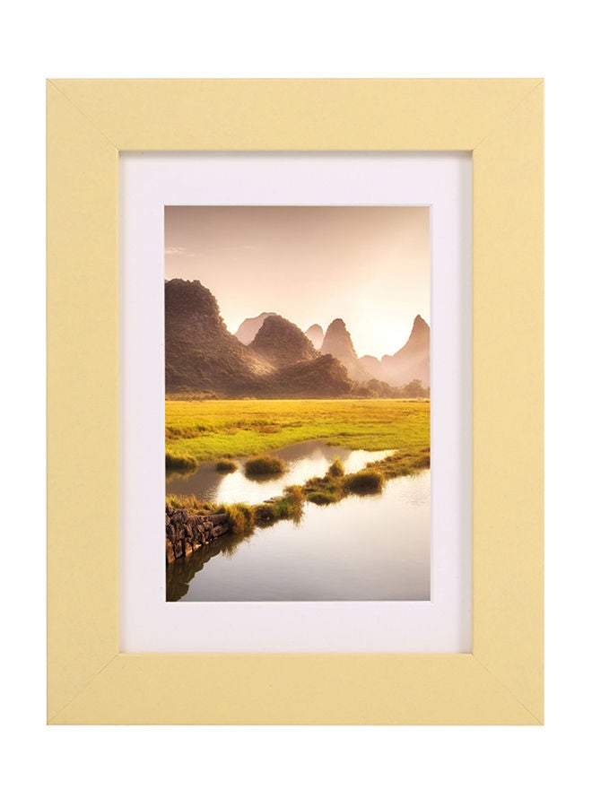 NIBEMINENT Wooden Photo Frame Yellow 130 x 90mm - Image 1