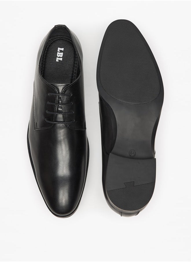 LBL by Shoexpress Solid Derby Shoes with Lace-Up Closure  - Image 4