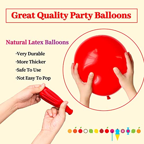 KUULBELA Red Balloon 110pcs, Red Latex Balloons12 inch for Birthday Valentine's Day Wedding(with 2 Ribbons). - Image 4