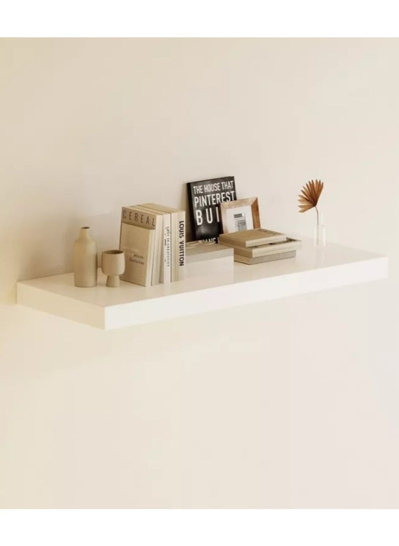 Home Ezz - Floating wall shelf white 80 x 25 x 3.8 cm - Image 1