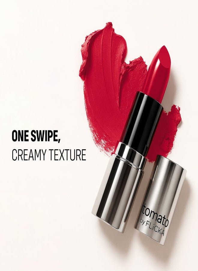 FLiCKA Tomato Bullet Matte Lipstick| Non-transfer Lipstick, Waterproof, Hydrating, Moisturizing, Upto 6Hrs, Shade 24, 4g - Image 2