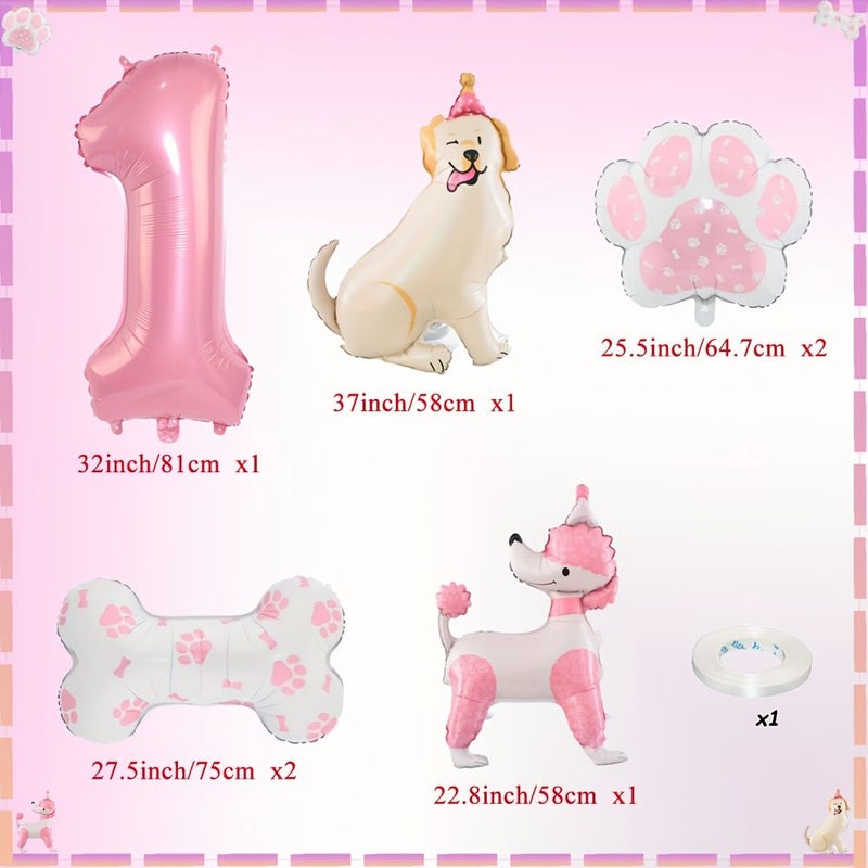 Standing Labrador Number 1 Pet Bone Paw Poodle Foil Balloons For Birthday Party Home Decor Anniversary Celebration Atmosphere - Image 3