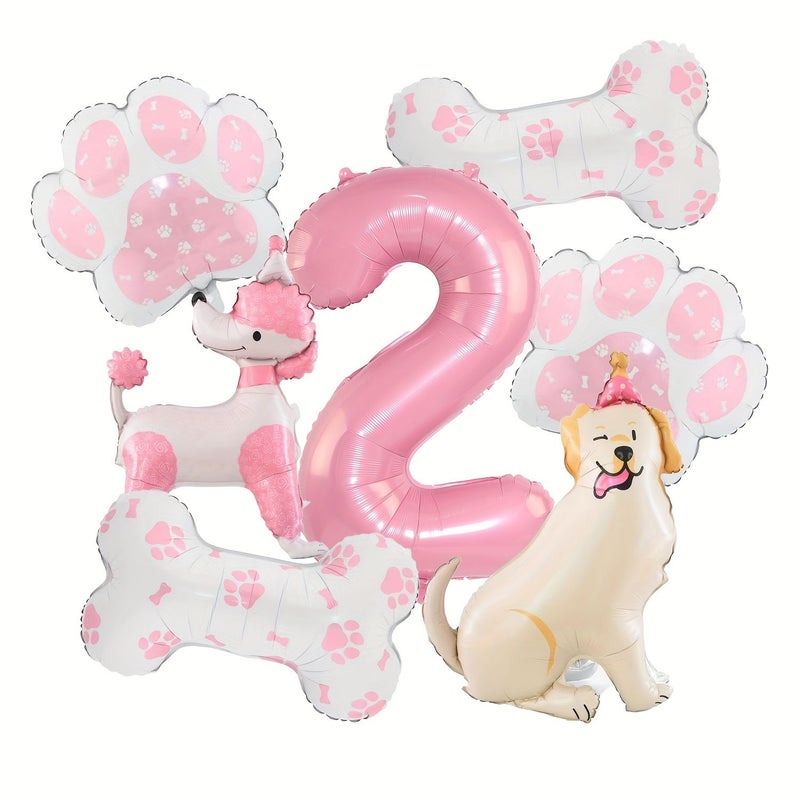 Standing Labrador Number 1 Pet Bone Paw Poodle Foil Balloons For Birthday Party Home Decor Anniversary Celebration Atmosphere - Image 4
