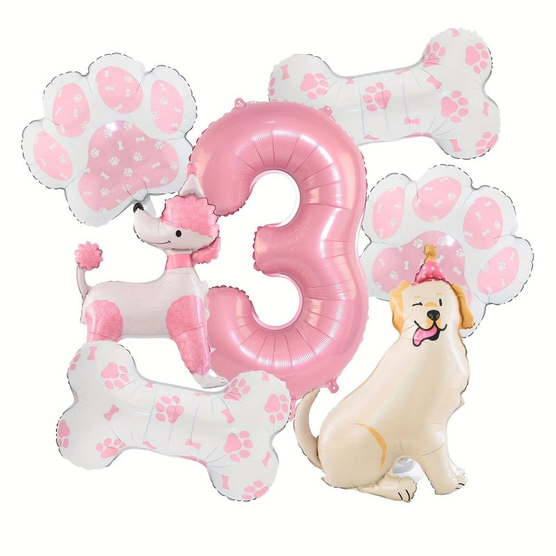 Standing Labrador Number 1 Pet Bone Paw Poodle Foil Balloons For Birthday Party Home Decor Anniversary Celebration Atmosphere - Image 5