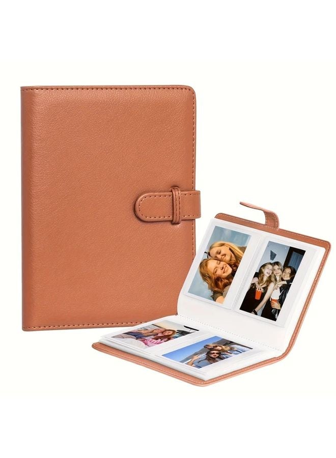 Brown Wide Format Photo Album 80 Pockets 3.4x4.3 Inch For Fujifilm Instant Camera - Image 1