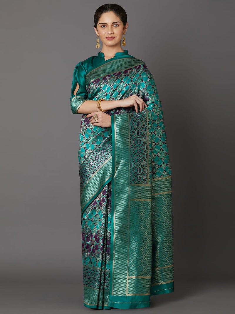 LACOSSI Pure Fancy Kanjivaram Jacquard Silk Saree Banarasi Silk Saree Rich Pallu Design Woven Jacquard Trendy Special Occassion Wear With Unstitched Blouse Piece 2025 Trendy (Apple-2723) - Image 2